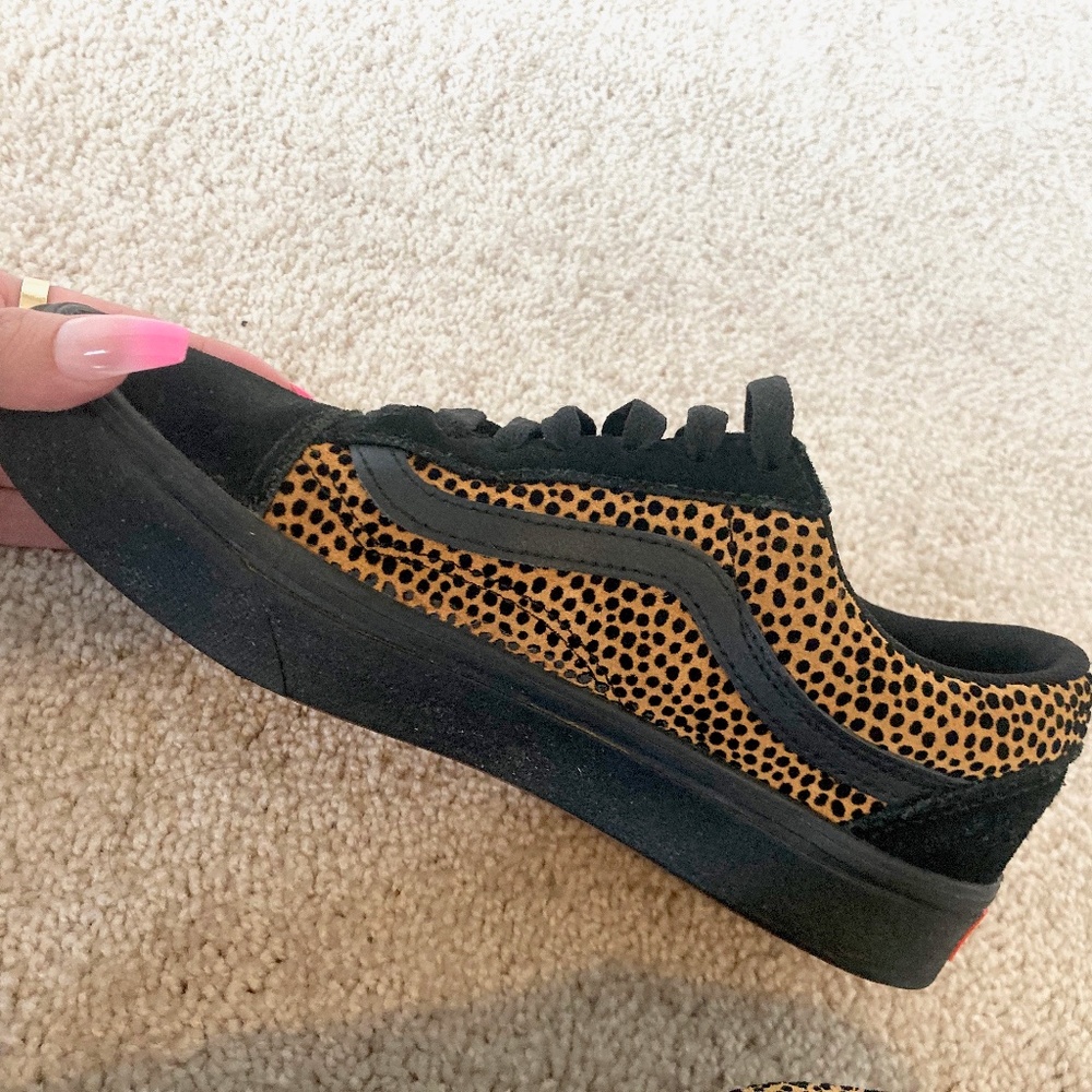 Cheetah - Leopard and Black Old Skool Vans Sneakers